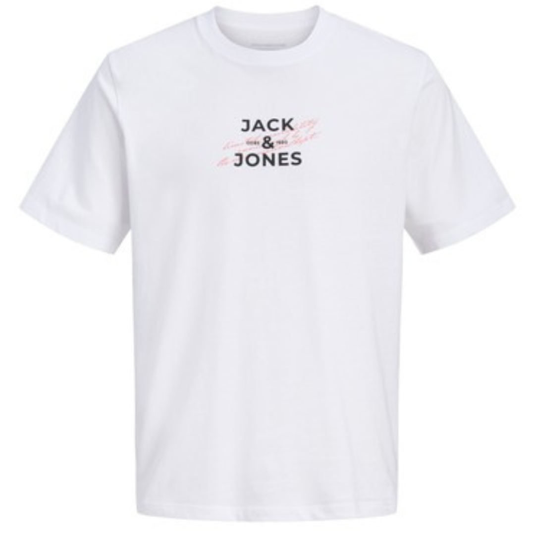 J&J Bela Muška Majica JCOETERNA FRONT PRINT TEE